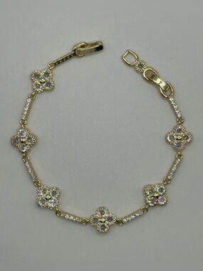 Gold Filled Clover CZ Bracelet